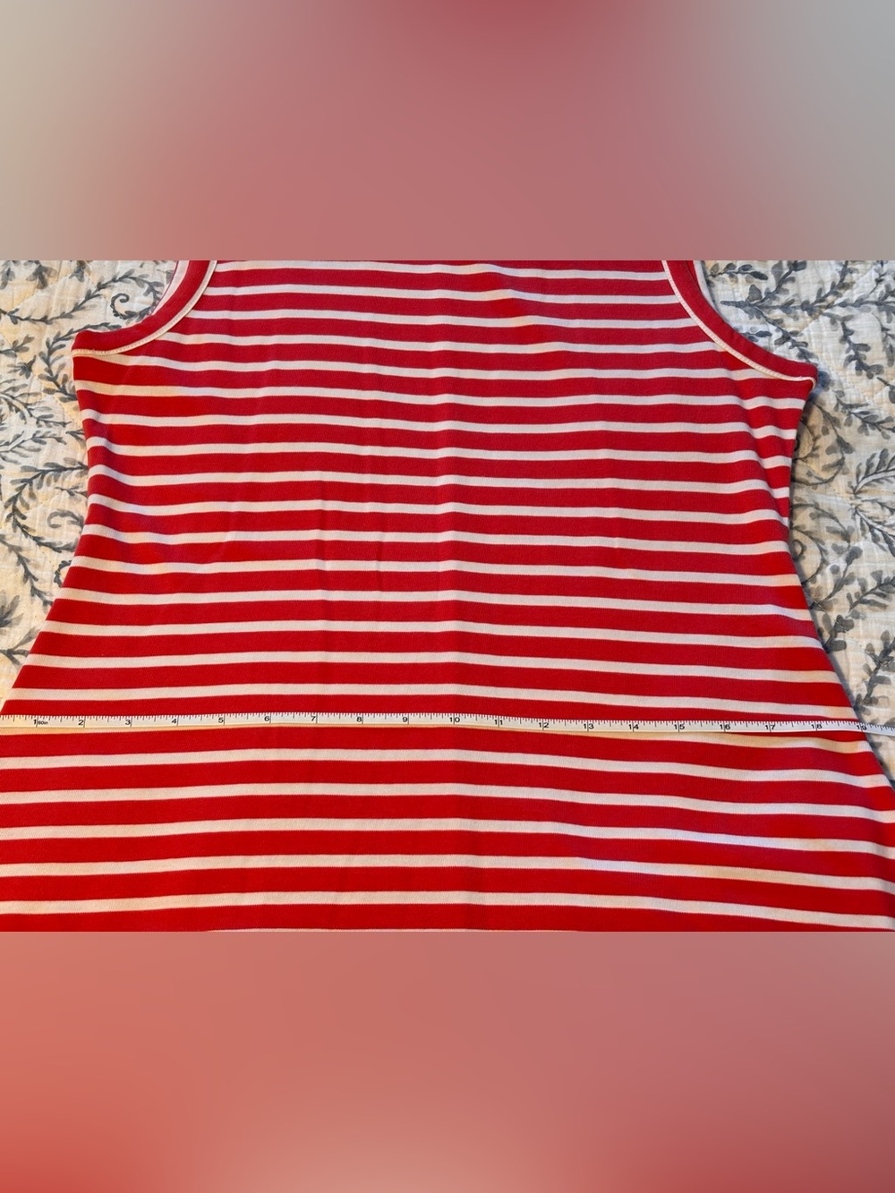 J. Crew Dress Women’s Medium Coral White Striped High Low Maxi Sleeveless AO477 - Picture 7 of 9